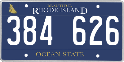 RI license plate 384626
