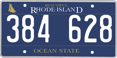 RI license plate 384628