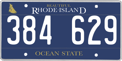 RI license plate 384629