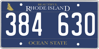 RI license plate 384630