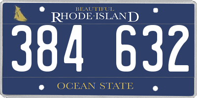 RI license plate 384632