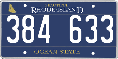 RI license plate 384633