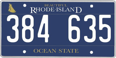RI license plate 384635