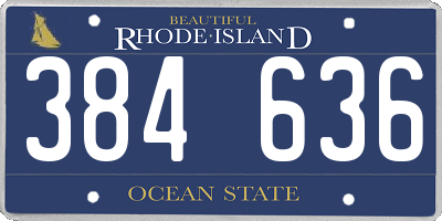 RI license plate 384636