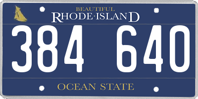RI license plate 384640