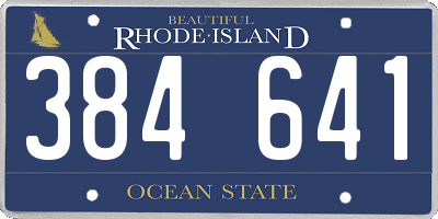 RI license plate 384641