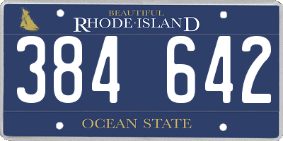 RI license plate 384642