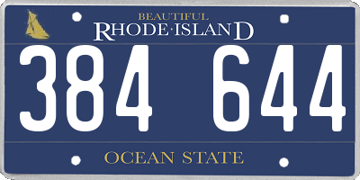 RI license plate 384644