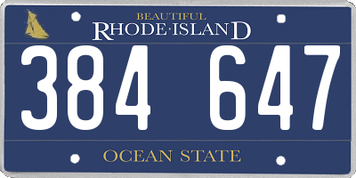 RI license plate 384647