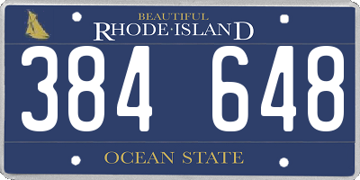 RI license plate 384648