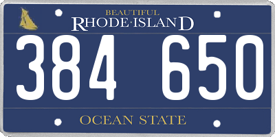 RI license plate 384650