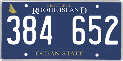 RI license plate 384652