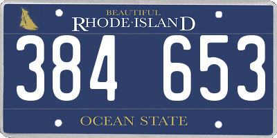 RI license plate 384653