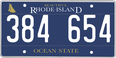 RI license plate 384654