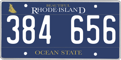 RI license plate 384656