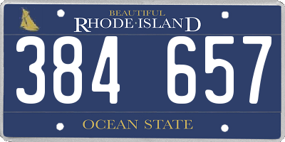 RI license plate 384657