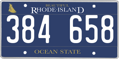 RI license plate 384658