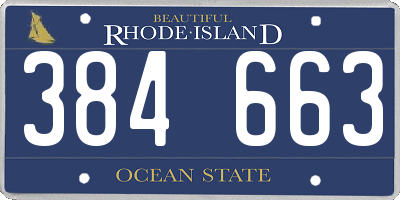 RI license plate 384663
