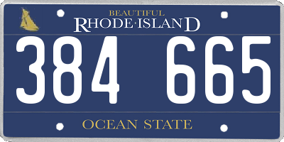 RI license plate 384665