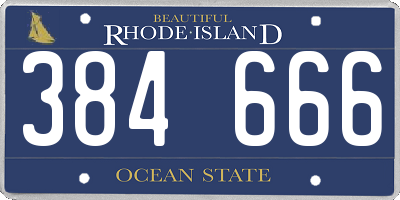 RI license plate 384666
