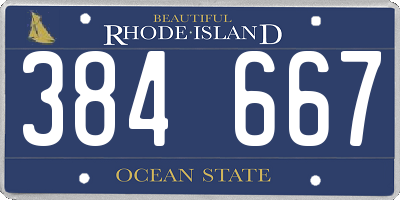 RI license plate 384667