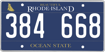 RI license plate 384668