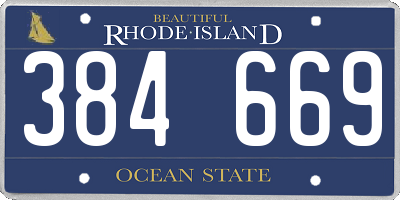 RI license plate 384669