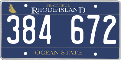 RI license plate 384672