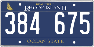 RI license plate 384675
