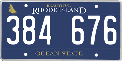 RI license plate 384676