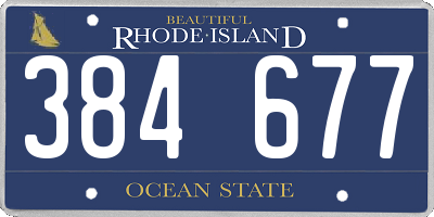 RI license plate 384677