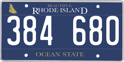 RI license plate 384680