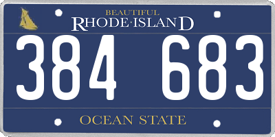 RI license plate 384683