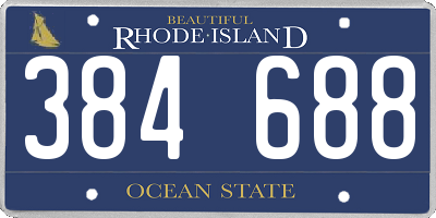 RI license plate 384688