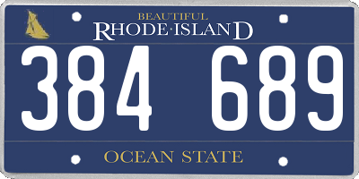 RI license plate 384689