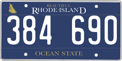 RI license plate 384690