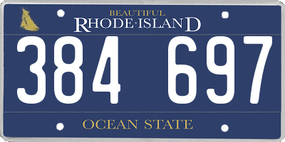 RI license plate 384697