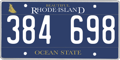 RI license plate 384698