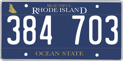 RI license plate 384703