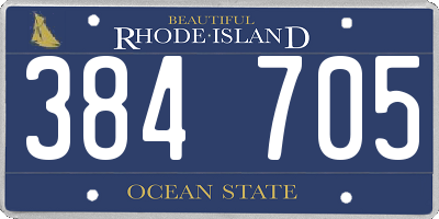 RI license plate 384705