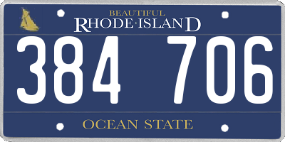RI license plate 384706