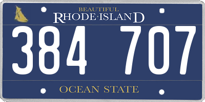 RI license plate 384707