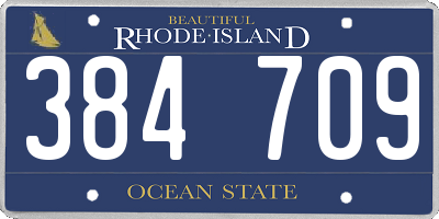 RI license plate 384709