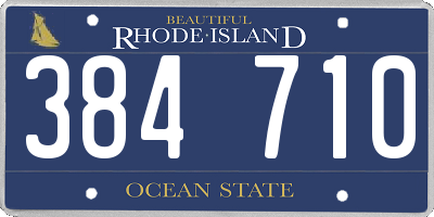 RI license plate 384710