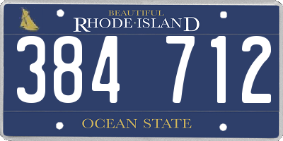 RI license plate 384712