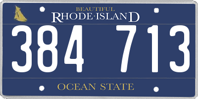 RI license plate 384713