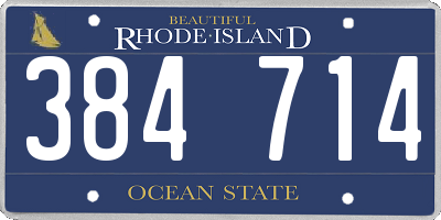 RI license plate 384714