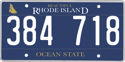 RI license plate 384718