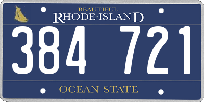RI license plate 384721