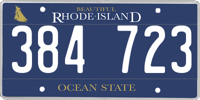 RI license plate 384723
